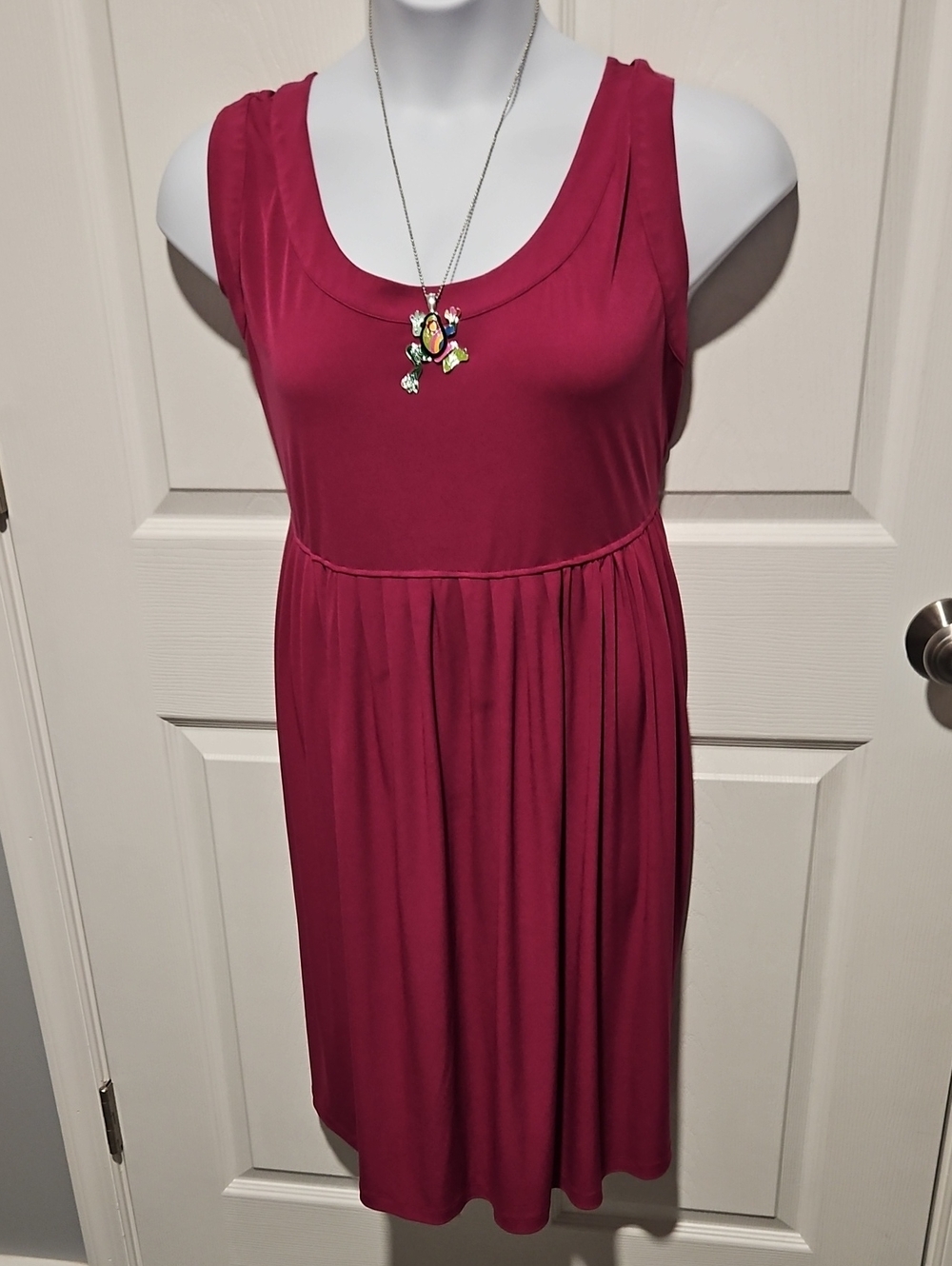 Susan Graver Sleeveless Berry Midi Dress